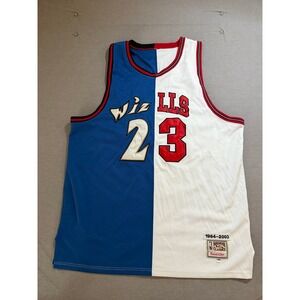Rare Michael Jordan Wizards Bulls Split Basketball Jersey Mens 58 Red White Blue